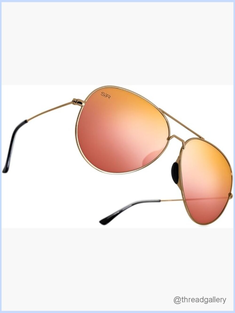 Classic Aviator Polarized Sunglasses Metal Frame Flex Fit Arms